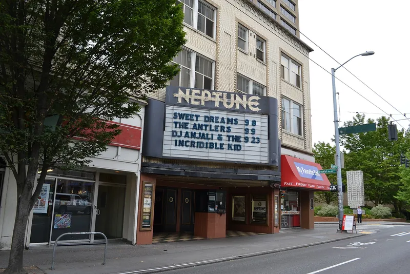 The Neptune Theatre in Seattle's University District with its marquee.