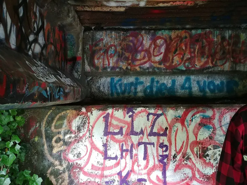 Under the Young Street Bridge on the Wishkah River in Aberdeen, Washington.